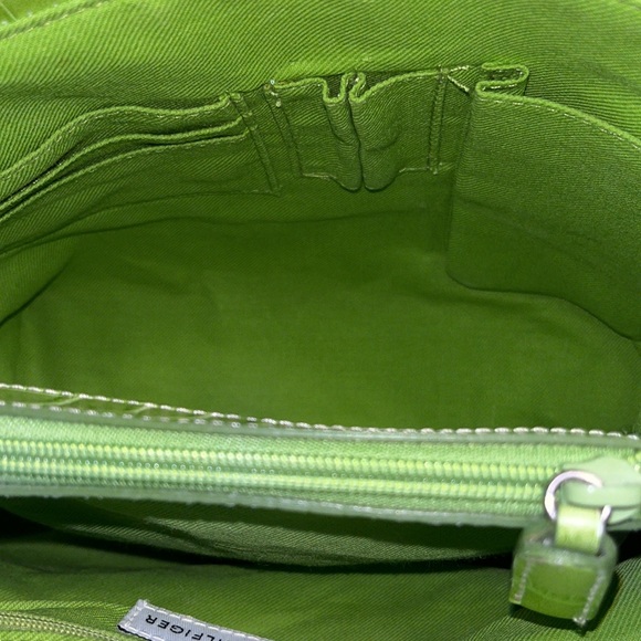Tommy Hilfiger Swinger Satchel pink and yellow green purse PERFECT FOR SPRING! - Picture 9 of 16